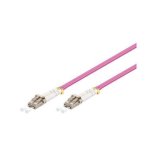 goobay 95933 glasvezel kabel multimode OM4 violet duplex/LC UPC stekker naar LC UPC stekker/glasvezel glasvezel kabel halogeenvrij/violet/glasvezelkabel 0,5 m