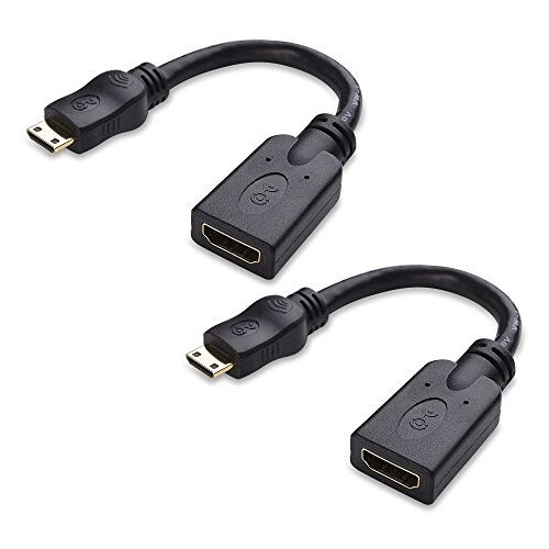 Cable Matters 2-pack mini HDMI-naar-HDMI-adapter (HDMI naar mini-HDMI-adapter) 15 cm