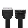 Nedis SCART-Kabel SCART Male SCART Male Vernikkeld 480p 2.00 m Plat PVC Zwart Polybag