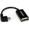StarTech.com Micro USB rechtshoekig naar USB OTG adapter stekker/female Micro USB naar USB-kabel 12cm On The Go kabel zwart