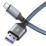 Sonero ® USB-C naar USB-A oplaadkabel, mobiele telefoonoplaadkabel, snellaadkabel, USB C, USB 2.0, 5V/5A, grijs/blauw, 2,00m
