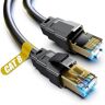 Akake Cat 8 Ethernet-kabel, 0,5 M 1 M 2 3 M 5 M 6 M 9 M 12 M 15 M 18 M 30 M zware hoge snelheid internetnetnetwerkkabel, professionele LAN-kabel afgeschermd in muur, binnen en buiten (1,5 M), zwart