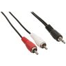 Nedis Stereo Tulp (m) - 3,5mm Stereo Jack (m) Kabel - 10 meter - Zwart