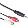 S-Conn Stereo Tulp (v) - 3,5mm Stereo Jack (m) Kabel - 1,5 meter - Zwart