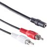 S-Conn 3,5mm Stereo Jack (v) - Stereo Tulp (m) Kabel - 1,5 meter - Zwart