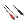 Nedis Stereo Tulp (m) - 3,5mm Stereo Jack (m) Kabel - 3 meter - Zwart