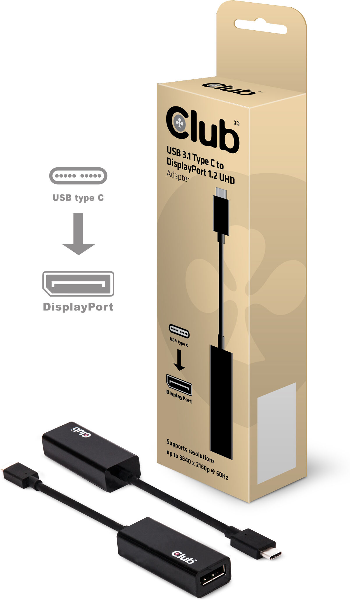 Club 3D USB3.1 Type C DP1.2 UHD Active