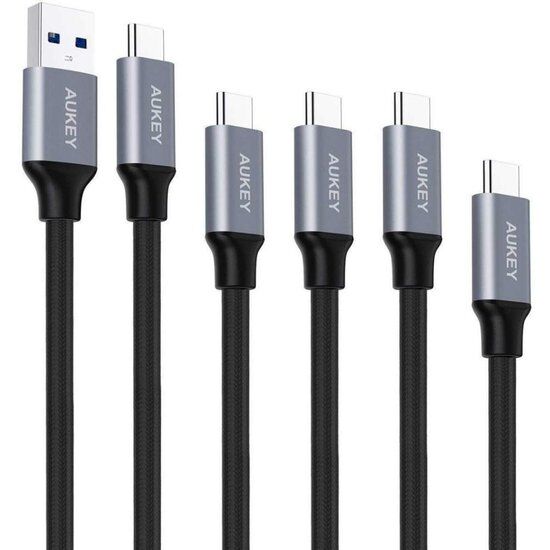 Aukey USB-C kabel - 5 pack - Zwart