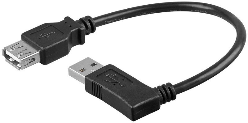 Goobay USB 2.0 Verlengkabel Haaks Rechts 0,15m