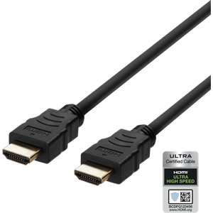 Deltaco Ultra High Speed Hdmi Cable, 1m, Earc, Qms, 8k At 60hz, 4k At 120hz, Black