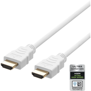 Deltaco Ultra High Speed Hdmi Cable, 1m, Earc, Qms, 8k At 60hz, 4k At 120hz, White