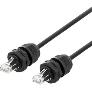 Deltaco S/ftp Cat6a Patch Cable, 1m, Ip68, Pg13.5/m20, Black