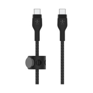 Belkin USB-C til USB-C Nylonflettet Silikon ladekabel, 60W 1M, Sort