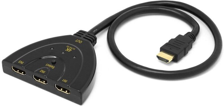 Unotec switch com cabo 3x hdmi 4k