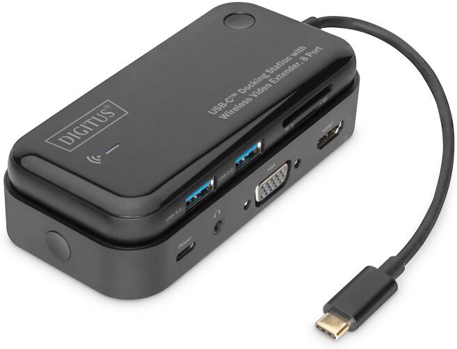 Digitus dockstation usb-c™ 8x portas com extensor de vídeo sem fios