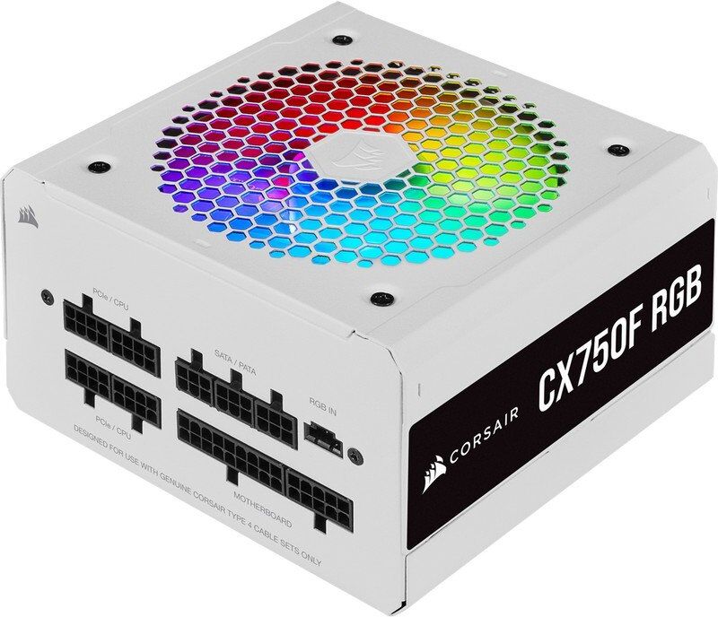 Corsair cx series cx750f rgb white 750w 80 plus bronze modular