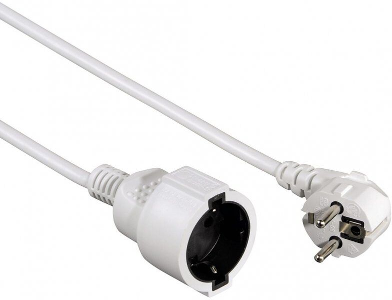 Hama cable de alimentación alargador schuko 3m blanco