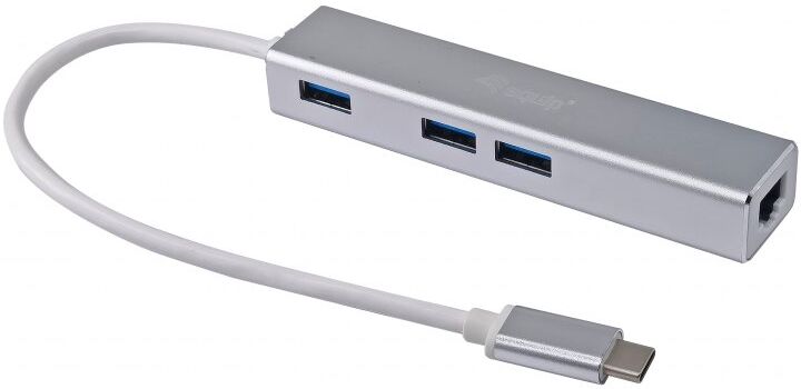 Equip hub usb-c para usb 3.0 3 portas com porta gigabit ethernet