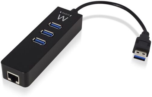 Ewent Hub Usb 3.1 3x Usb / 1 Lan (preto) - Ewent