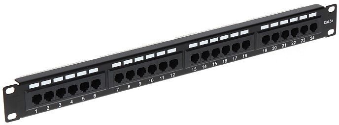 Default Patch Panel 19" 1u Rj45 24 Portas Cat5 (preto)