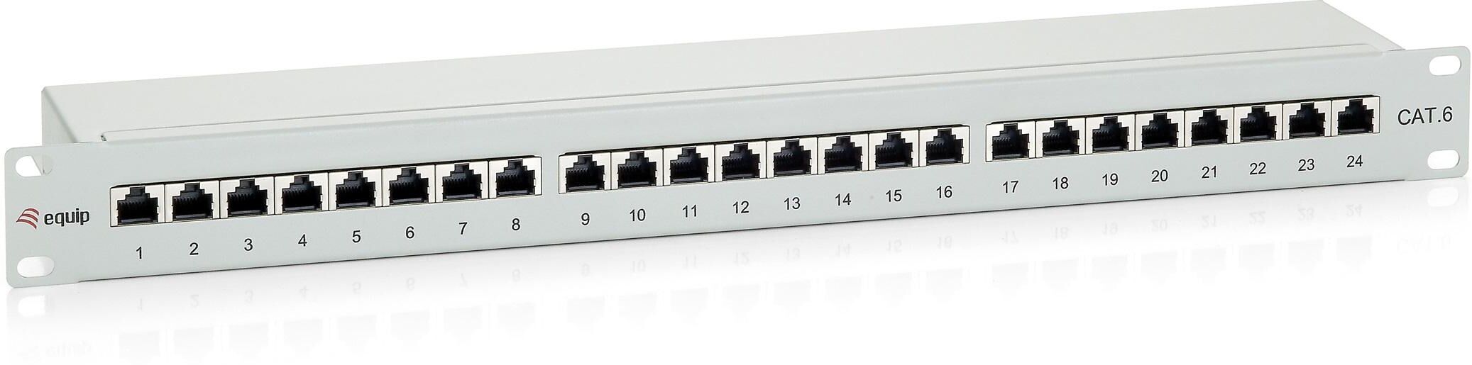 Equip Patch Panel Cat.6 24 Portas 19" 1u (cinza) - Equip