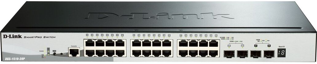 D-link Switch De Rede Gerido L3 Gigabit Ethernet 1000mbit/s Poe Preto (24 Portas) - D-link