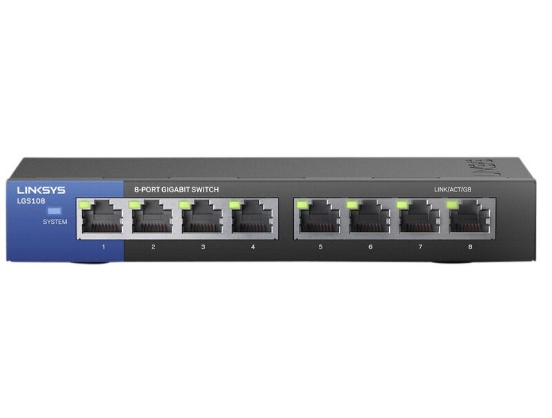 Linksys Switch De Rede Lgs108 1000 Mbit/s Preto/azul - Linksys