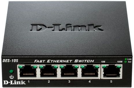 D-link Switch De Rede Não-gerido Fast Ethernet 100 Mbit/s Preto (5 Portas) - D-link