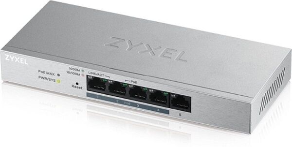 Zyxel Switch Gs1200-5hp V2 Gerido 1000 Mbit/s (poe) Cinzento - Zyxel