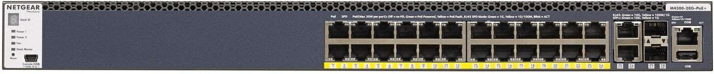 Netgear Switch De Rede M4300-28g Gerido L3 Ethernet 1000 Mbit/s Preto - Netgear