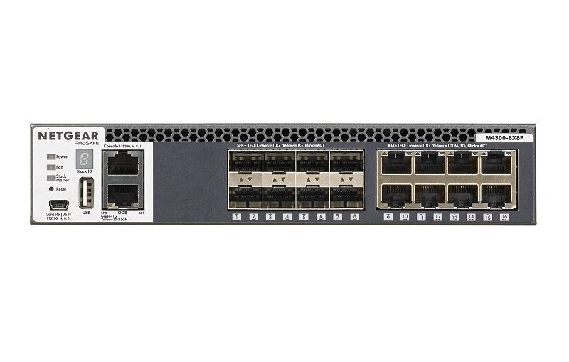 Netgear Switch De Rede M4300-8x8f Gerido L3 Ethernet 1000 Mbit/s Preto - Netgear