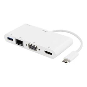 Deltaco USB-C Dockningsstation Multiport till HDMI/VGA/LAN/USB med 4K-stöd