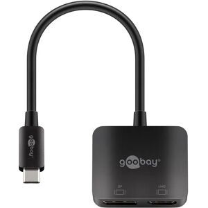 Goobay USB-C Multiport-adapter för två skärmar HDMI och DisplayPort