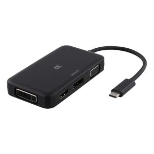 Deltaco USB-C Multiport till HDMI/DisplayPort/DVI/VGA-adapter 4K UHD