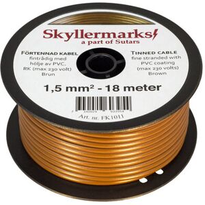 Skyllermarks Förtennad PVC-kabel RK, brun, 1,5 mm², 18 m