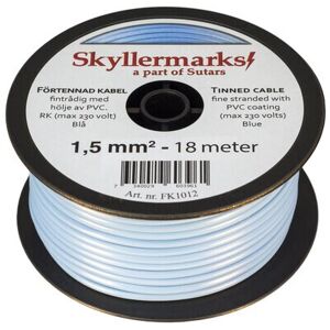 Skyllermarks Förtennad PVC-kabel RK, blå, 1,5 mm², 18 m