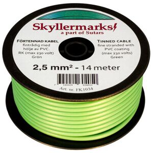 Skyllermarks Förtennad PVC-kabel RK, grön, 2,5 mm², 14 m