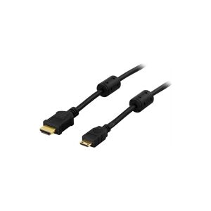 Deltaco HDMI-kabel, A-C(mini)-kontakt, 5 m, svart