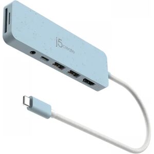 J5create Usb-C Multi-Port Hub Med 60w Strömförsörjning - Blå