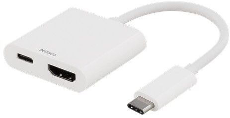 Deltaco USB-C till HDMI-adapter med USB-C-laddport