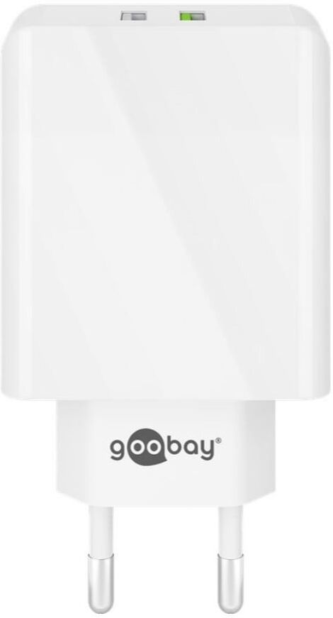 Goobay Strömadapter med 2xUSB Quick Charge QC3.0 28W 2A