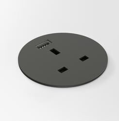 Powerdot MIDI - UK - 1 El 1 USB Laddare, Svart