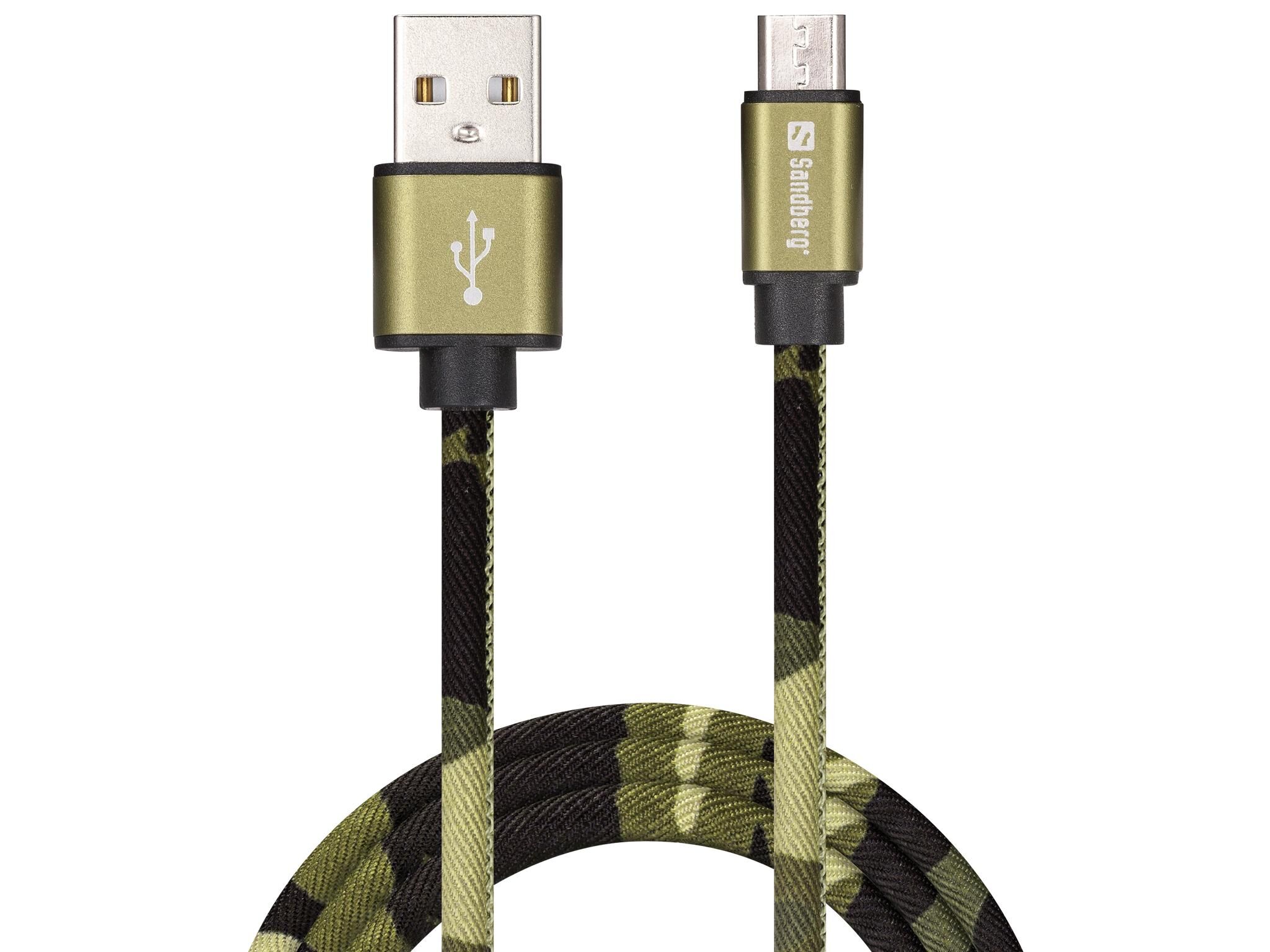 Sandberg MicroUSB Cable, Green Camouflage (1m)