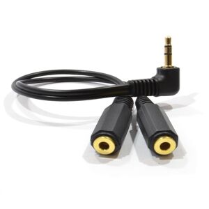 kenable 3.5mm Right Angle Stereo Jack Audio Splitter Adapter Cable Lead 20cm