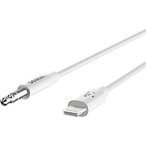 Belkin AV10172bt03-WHT 3.5mm Audio Cable With Lightning Connector, White