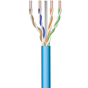 Ewent IM1221 30m Reel Ethernet Network Cable CAT.6 LSZH U-UTP AWG23/1 CU Solid Pure Copper CPR, Eca Class 10GBit 500 MHz ideal for PCs, Routers, Modems, Switches, TVs, PS5, Xbox, BLUE 30 Metres