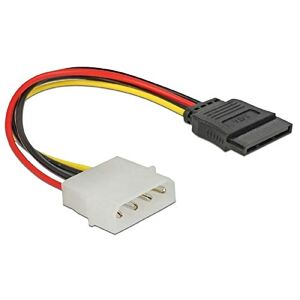 DeLock Stromadapter 4pin auf S-ATA 15pin 12cm Kabel Netzkabel intern 1 x 4 pol Stecker auf 1 x 15 pol/SATA Stecker 0.12 m