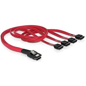 DeLOCK 83057 Mini SAS Cable 36 Pin to 4 x SATA 50 cm, red - orange