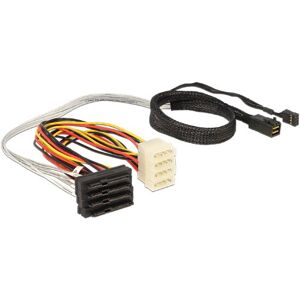 DeLOCK Cable Mini SAS HD SFF 8643 x4 Male to 4 x SAS 29 Pin SFF 8482 Female 0.5 m