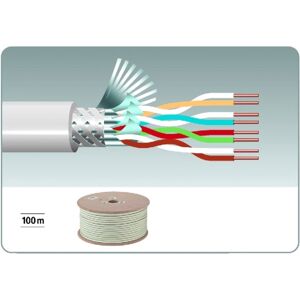 MONACOR CAT-6100CCA Cat. 6 installation cable, multiple shielding, S/FTP - CAT cables